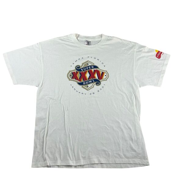 Vintage Super Bowl XXXV Graphic Shirt Men’s XL White Florida NFL Football 2001 - Picture 2 of 10